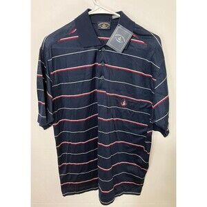 Mens L Striped Polo Shirt Nautical‎ Sailing Italy Coastal Grandpa Aesthetic